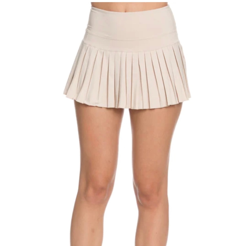 NWT Goldhinge BAJA BEIGE PLEATED TENNIS SKIRT